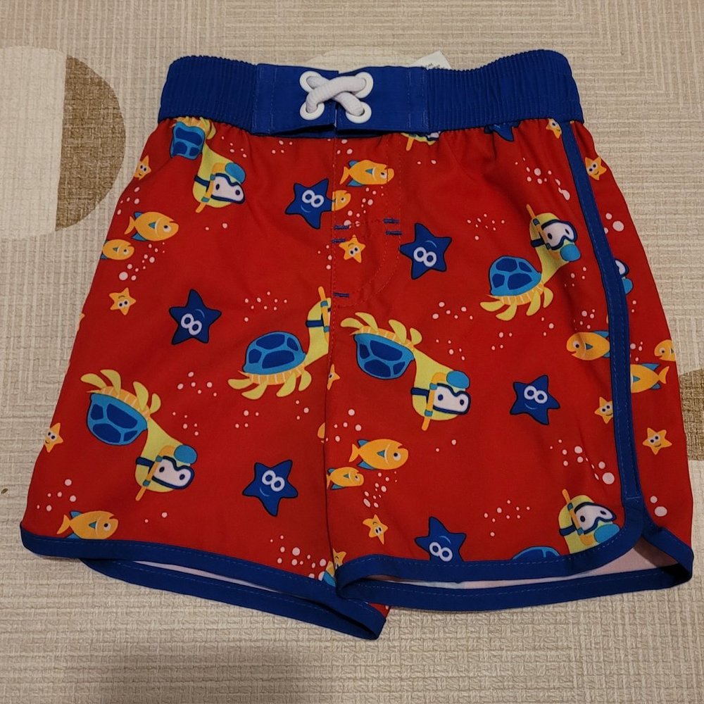 12m red and blue swim trunks